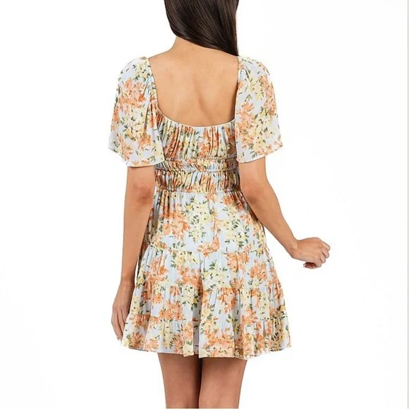 B. Smart NWT Light Blue Floral Sleeveless Mini Dress Juniors Size 13 - Picture 9 of 9